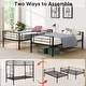 preview thumbnail 5 of 13, Elegant Twin Over Twin Bunk Bed, Metal Structure Bedframe with Safety Guardrails, 2 ladders and Space Saving Design, Black