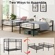 preview thumbnail 20 of 28, Elegant Twin Over Twin Bunk Bed, Metal Structure Bedframe with Safety Guardrails, 2 ladders and Space Saving Design, White