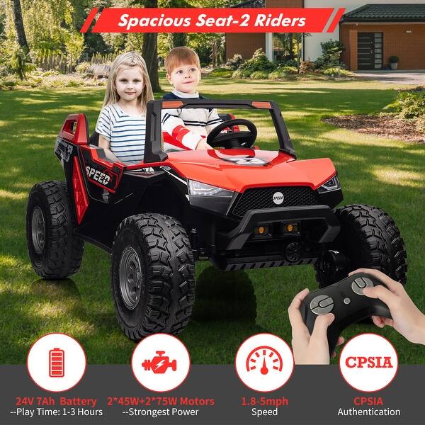 slide 2 of 6, 24V 2 Seaters Ride On UTV