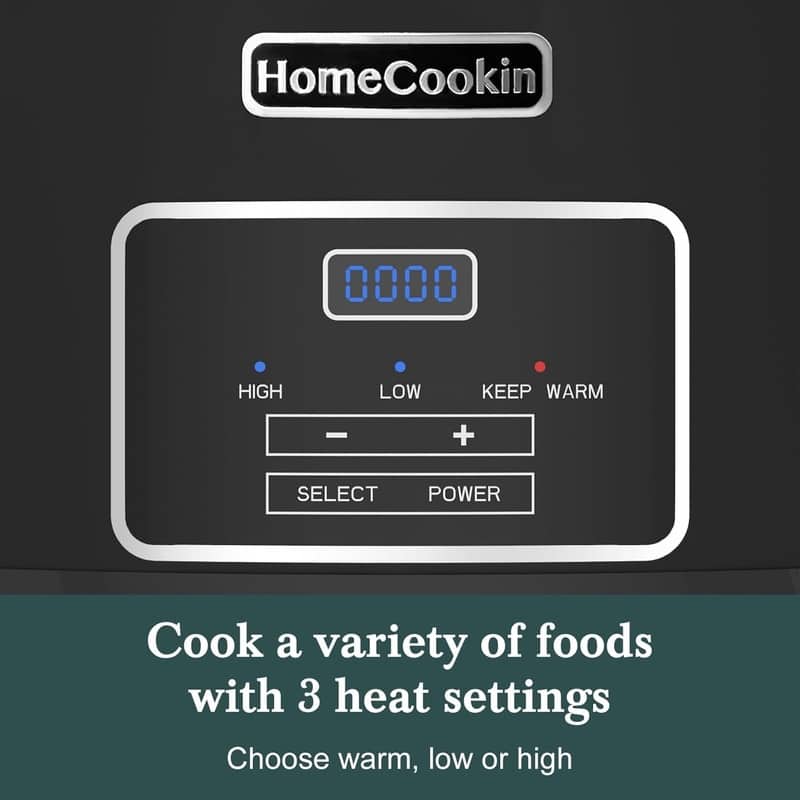 6 QT Digital Programmable Slow Cooker with Removable Crock