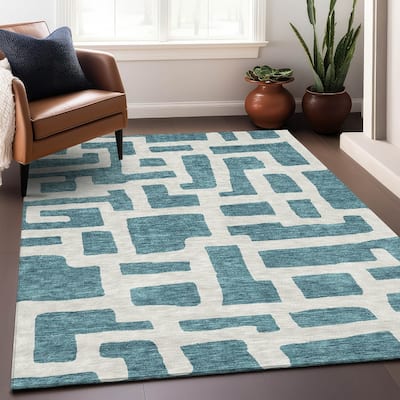 Premium Washable Super Soft Geo Maze Mayfield Rug