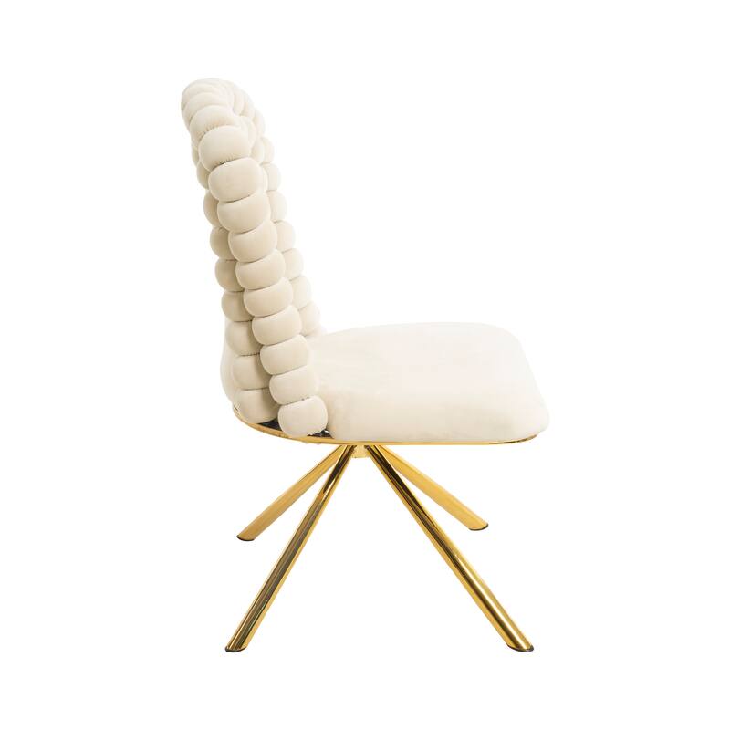 Swivel Velvet Dining Chairs Set of 2, Accent Chairs with Metal Legs