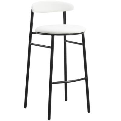 Polyster Bar Stool in Black Stainless Steel Lume Series by LeisureMod