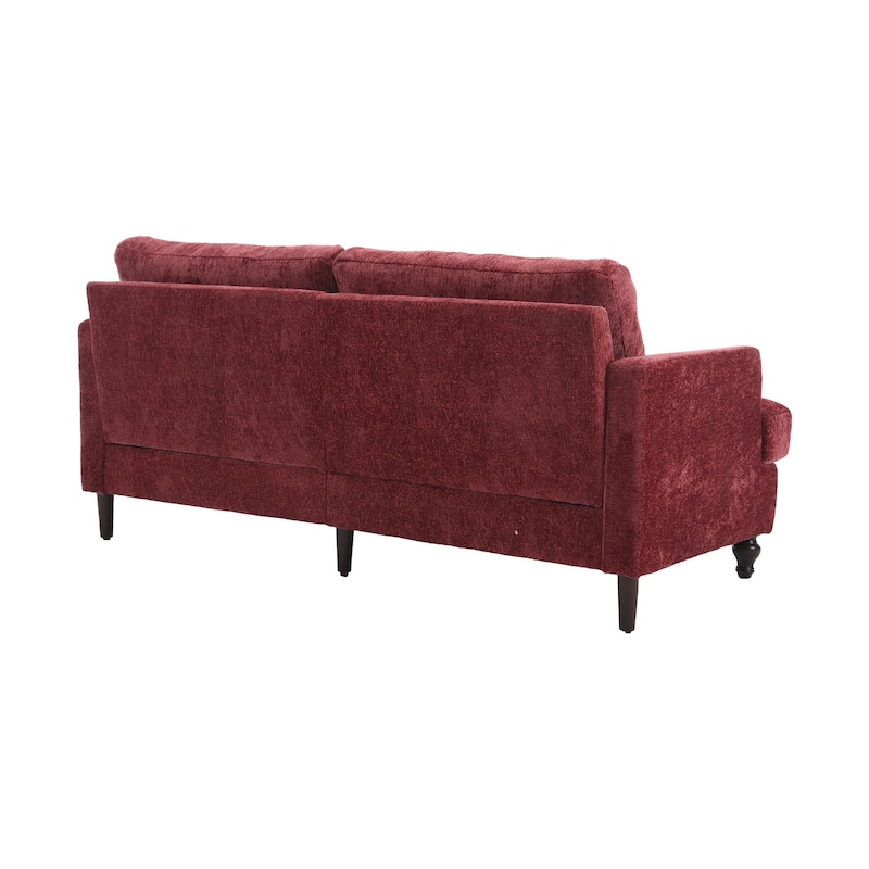 Red 68.9'' Chenille 2-Seater Sofa with Detachable Cushions