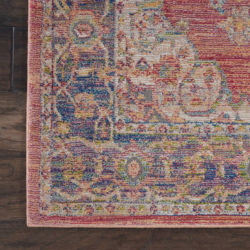 Fenic Power Loomed Distressed Floral Traditional Non Skid Area Rug By HomeRoots - 72' X '48' X '0.5