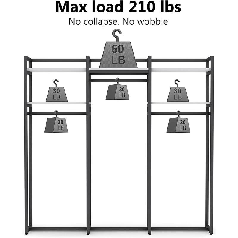 Portable Closets Clothes Rack Metal Wardrobe, Clothing Rack with
