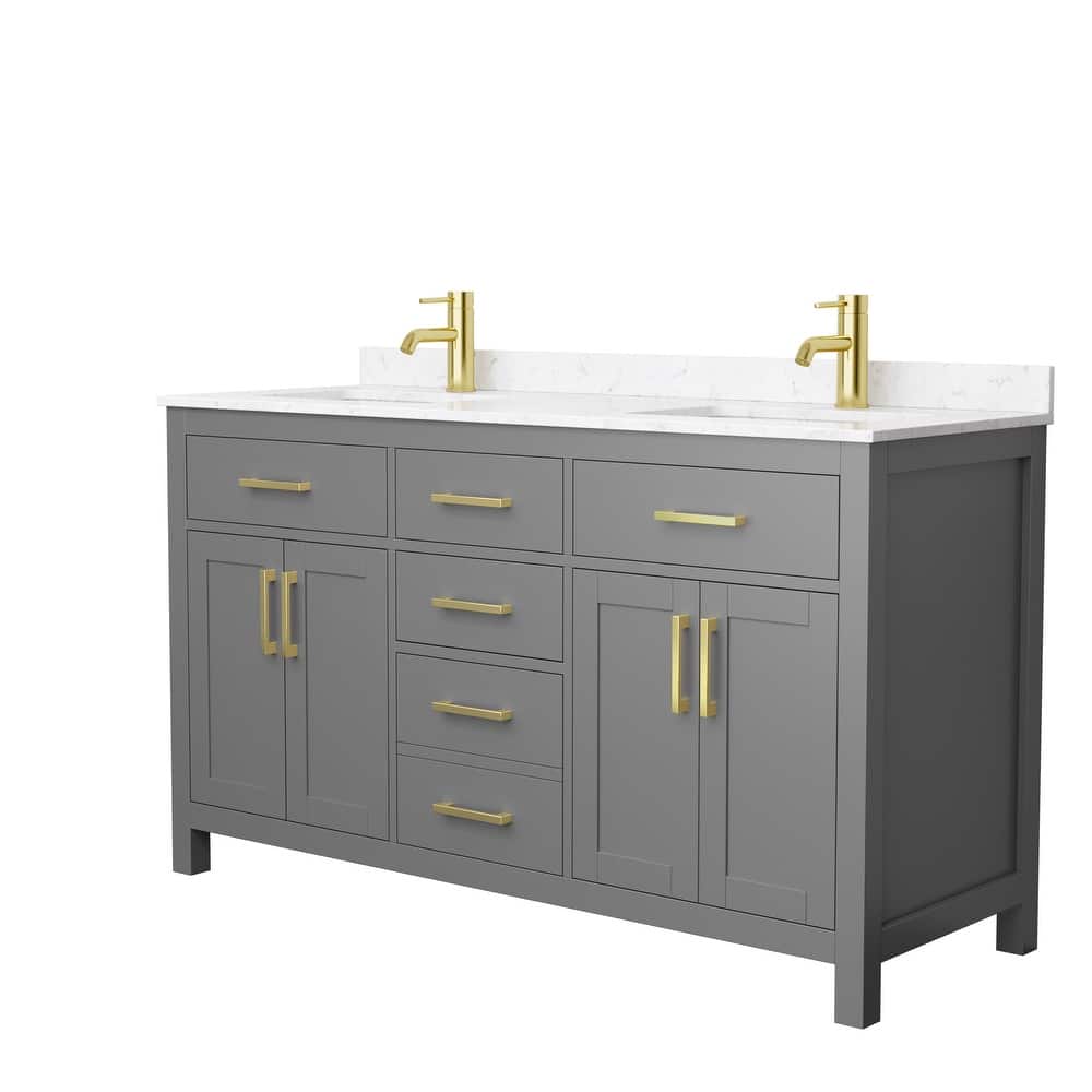 Beckett 60 Inch Double Vanity, Cultured Marble Top