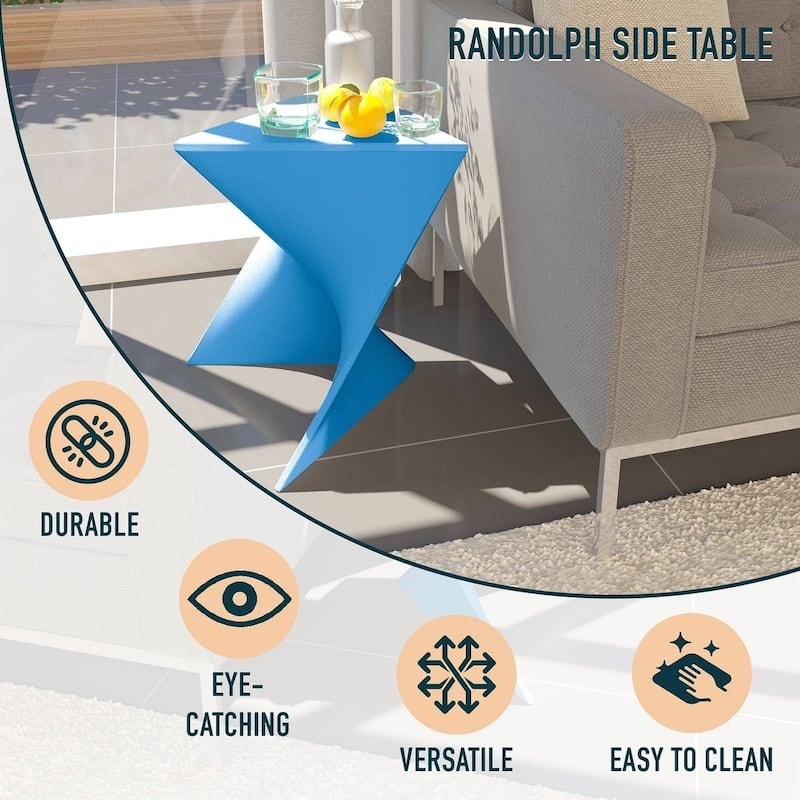 LeisureMod Randolph Modern Side Table - Grey - 15.5 x 17 x 17