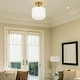 preview thumbnail 11 of 16, River of Goods Ignace Brushed Gold Metal 10.25-Inch Ceiling Light with Frosted White Glass Globe Shade