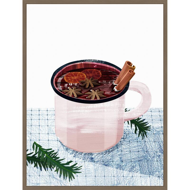 Mulled Wine by Goed Blauw (23 x 30 in.), Framed Canvas Wall Art Print - Sylvie Dark Gold