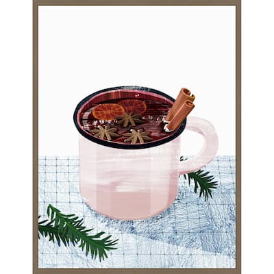 Mulled Wine by Goed Blauw (23 x 30 in.), Framed Canvas Wall Art Print - Sylvie Dark Gold