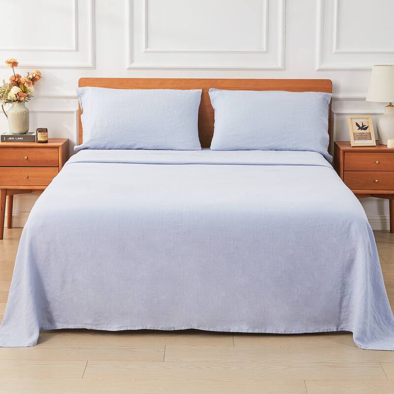 Belgian Linen Collection Sheet Set (3 Color - Blue/ Natural/ White)