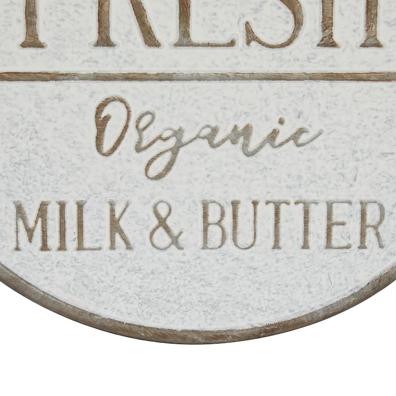 Beige Iron Farmhouse Wall Decor Text 16 x 16 x 1