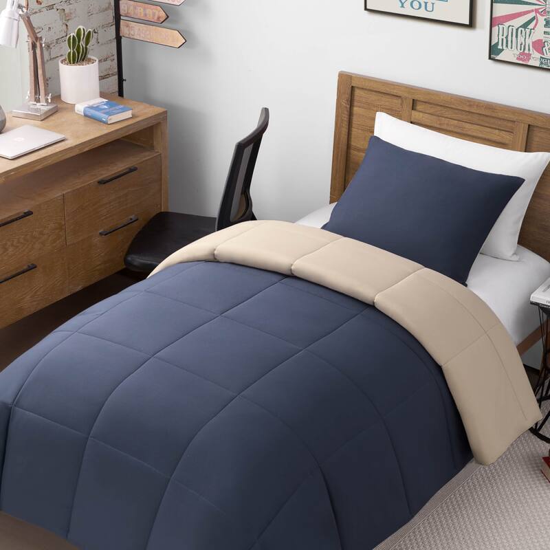 Lucky Brand Box Stitch Reversible Comforter Sets