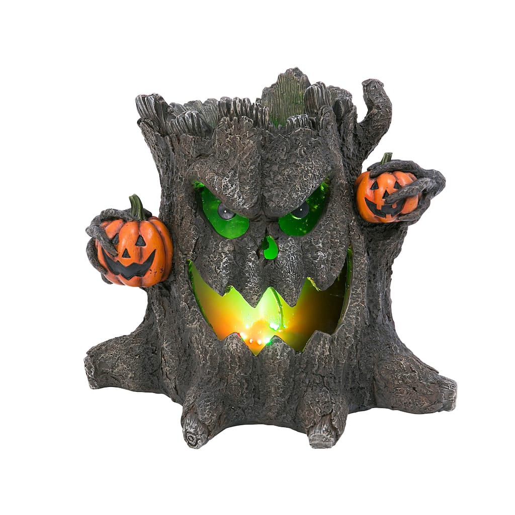 Electric Lighted Spooky Smoking Tree