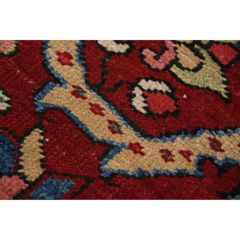 Hand Knotted Oriental 100% Wool Carpet Traditional Floral Red Heriz Area Rug - 12' 9'' X 9' 9''