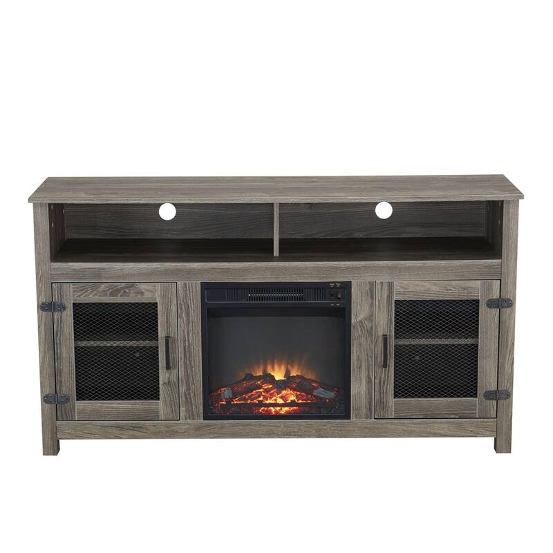 Modern Farmhouse TV Stand with Electric Fireplace Bed Bath & Beyond