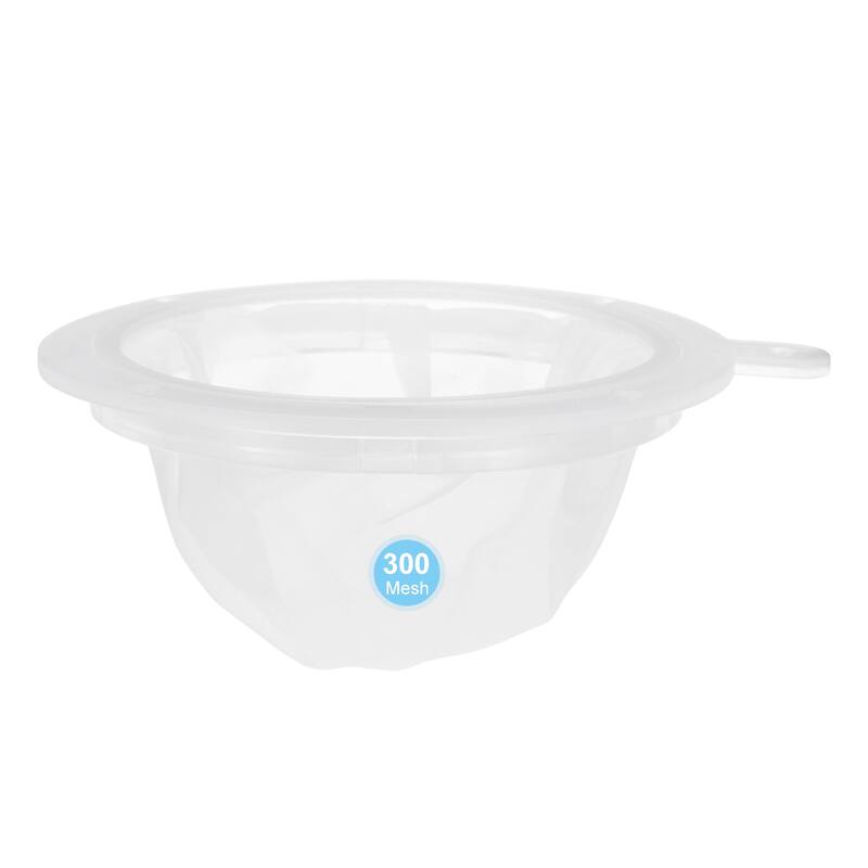 300 Mesh Food Filter Strainer, 5.9in Nylon Fine Mesh Sieve Drainer - White