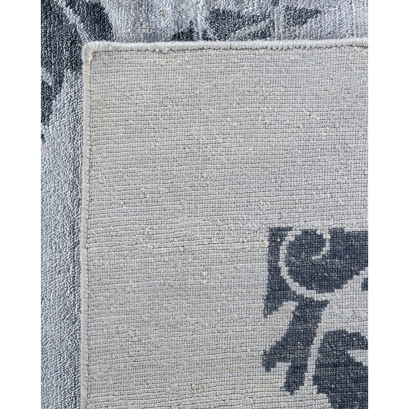 Modern One-of-a-Kind Hand-Knotted Area Rug - Ivory, 9' 3" x 12' 2" - 9' 3" x 12' 2"