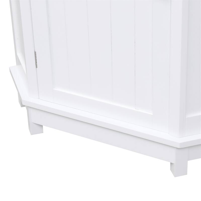 Bathroom Triangle Corner Storage Cabinet with Adjustable Shelf