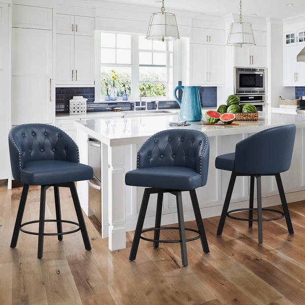 Navy blue bar stools set of 3 sales