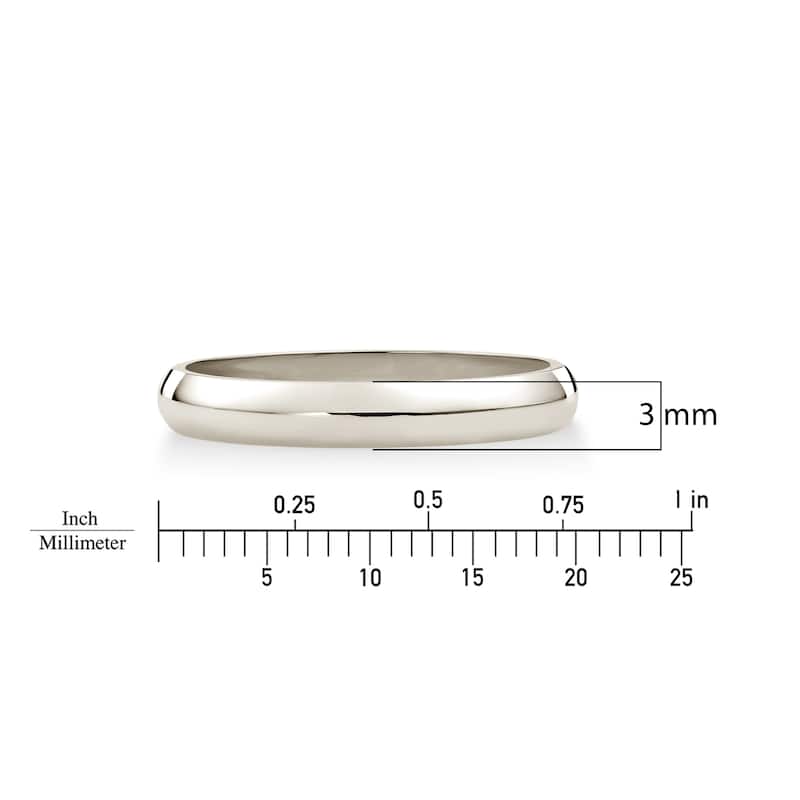 Clover White Gold High-Polish Classic Wedding Band