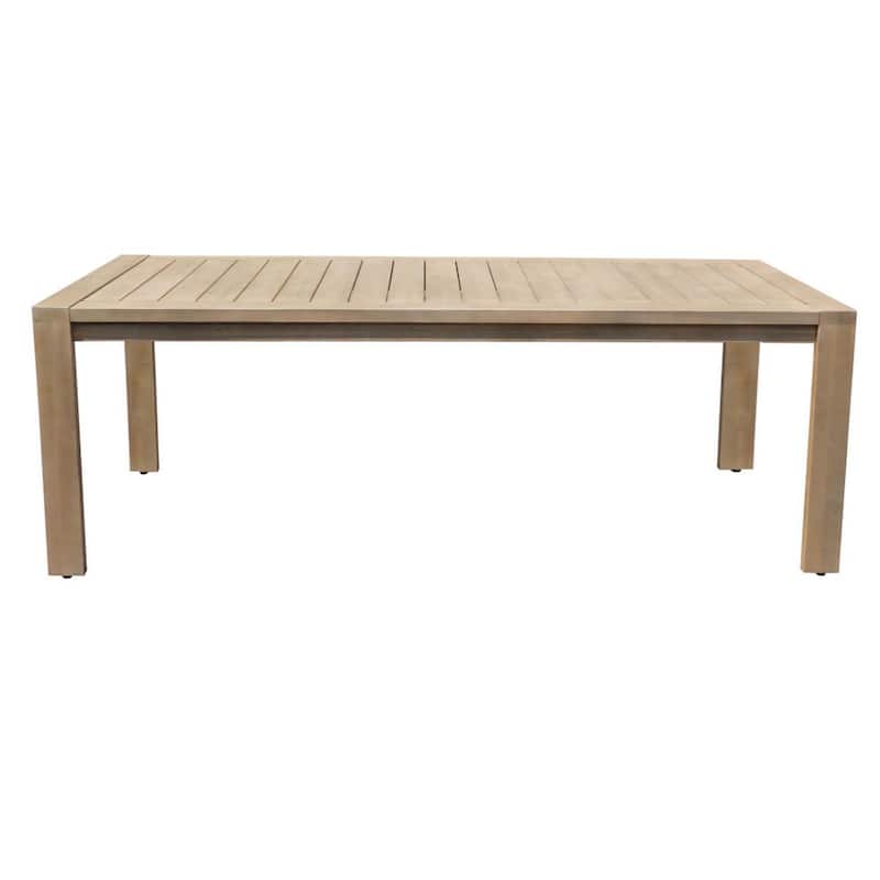 Neji 87 Inch Dining Table, Natural Brown Eucalyptus Wood Frame, Plank Top