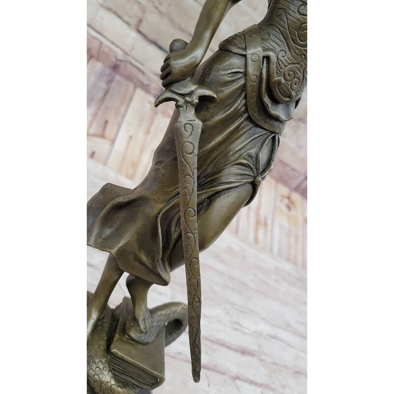 Large 14” Heavy Solid Bronze Lady Blind Justice Statue Lawyers Themis Deal Decor