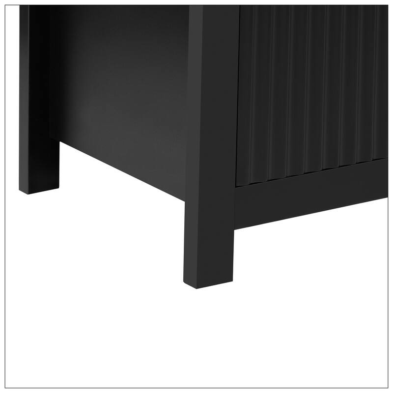Modern Wave-Pattern Sideboard Cabinet with 2 Drawers