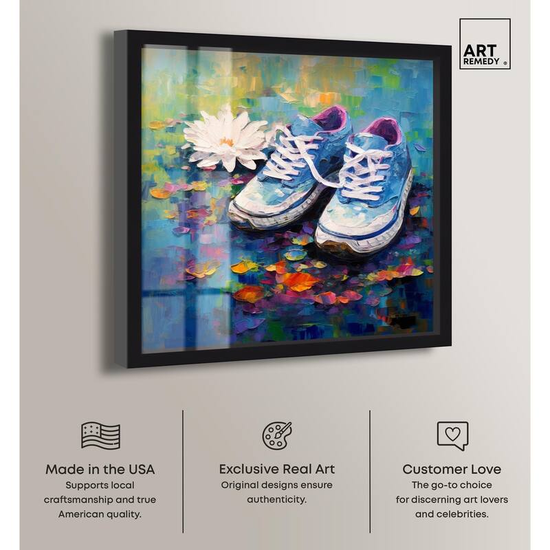 Lily Pad Sneakers Shadowbox by Art Remedy