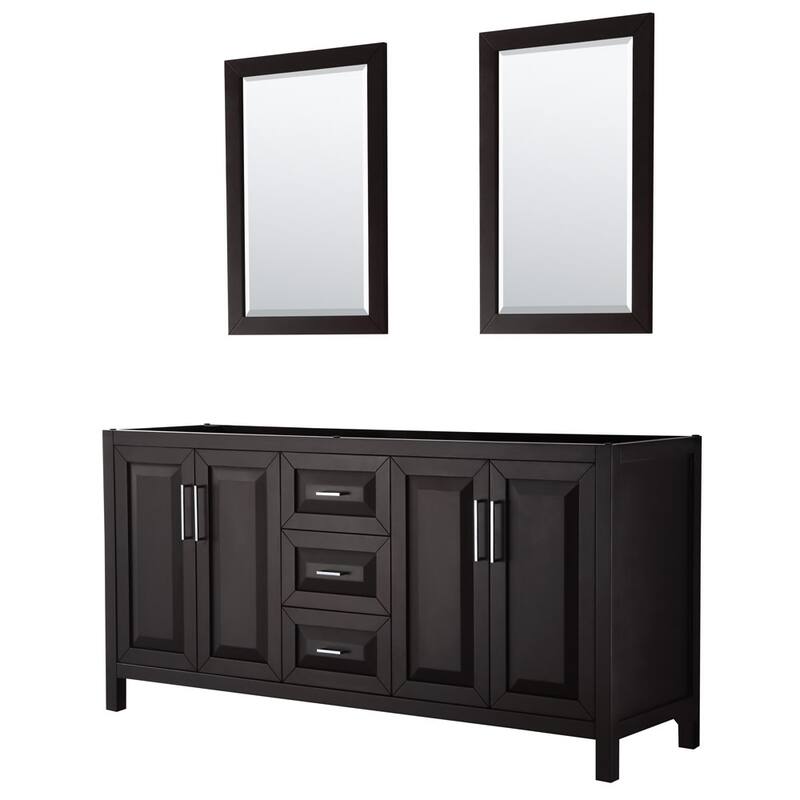 Wyndham Collection Daria 71" Double Free Standing Vanity Cabinet - - Dark Espresso / Polished Chrome Hardware