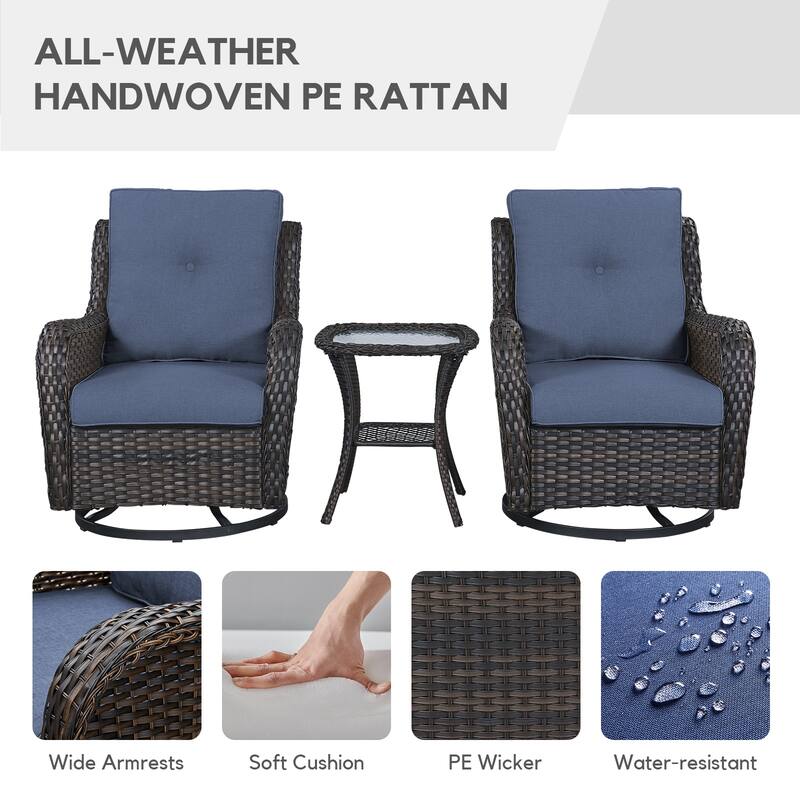 Gymojoy Outdoor Sofa with Swivel Chair Corner Sofa Table
