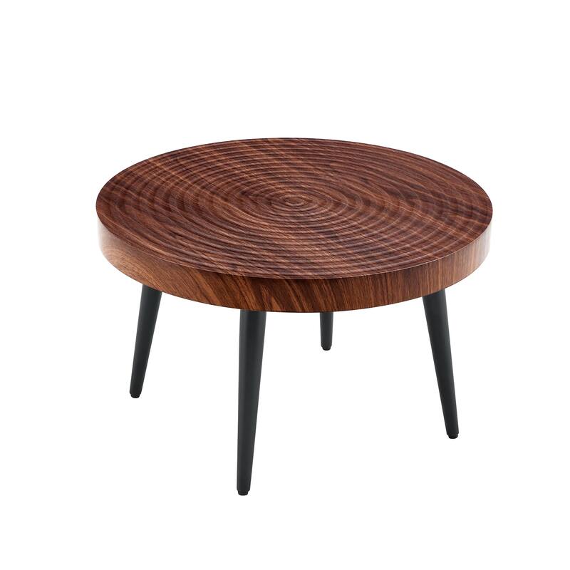 Modern Round Coffee Table - Annular Texture