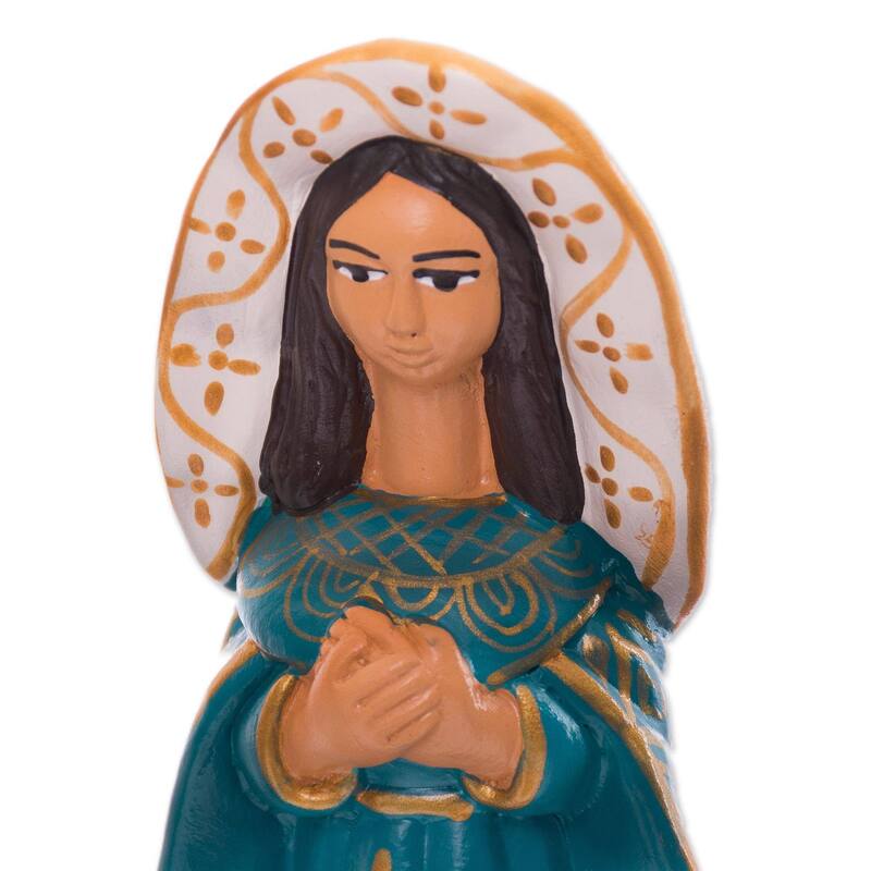 Handmade Ceramic Arrival of Jesus nativity scene (Peru)