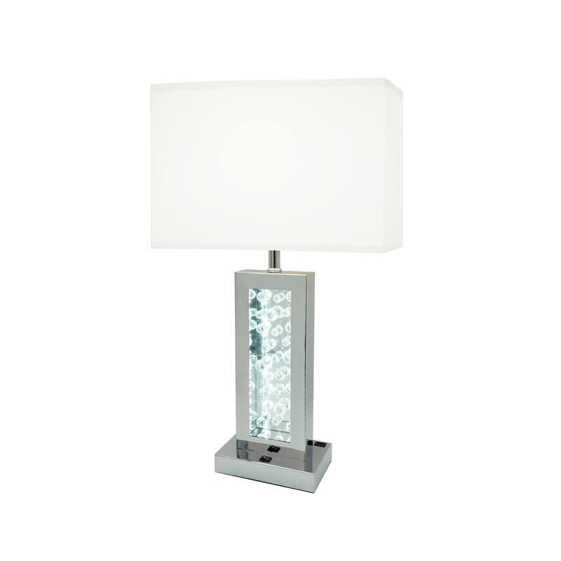 Modern Unique Glass Bubble Column Clean Rectangular Shade 1pc Lamp Ambient Glow Nickel LED - Chrome