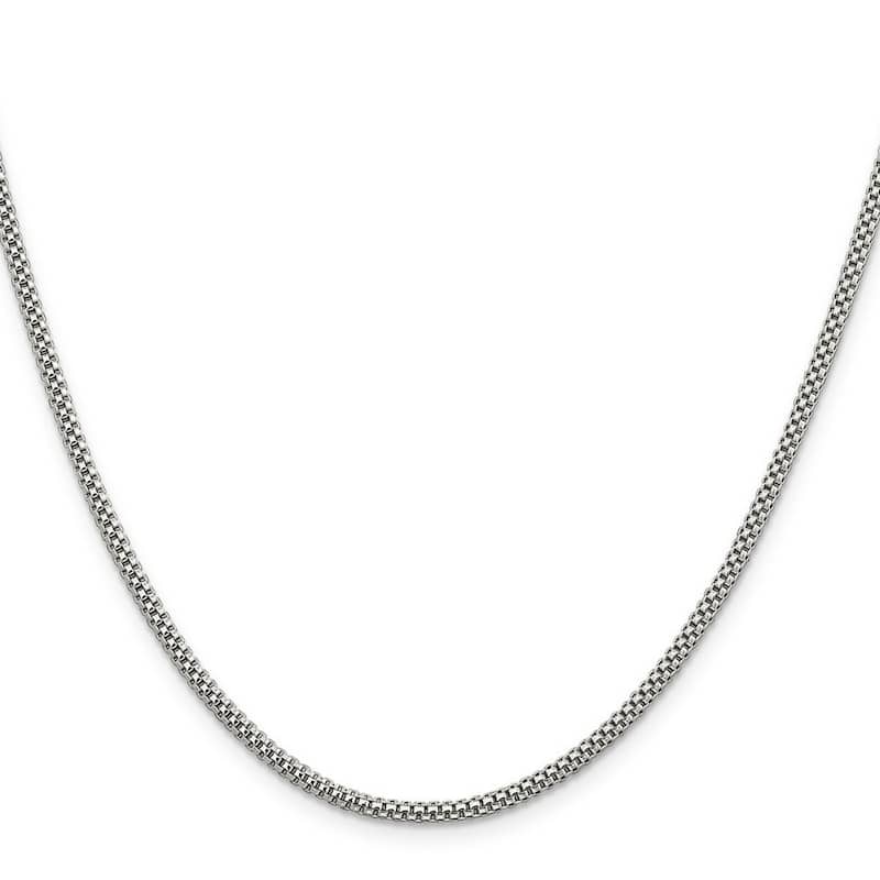 Curata 925 Sterling Silver 2.4mm Corona Chain Necklace (Lobster)