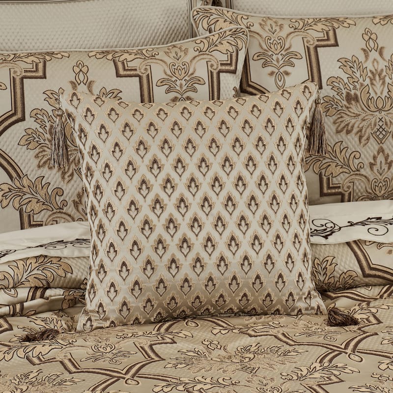 J. Queen New York Gold Coast 18" Square Decorative Throw Pillow - Accent - Polyester - Sand