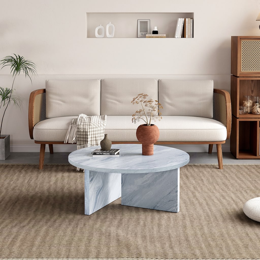 Round Coffee Table Center Table Side Table, White Tea Table Accent Table Dining Table End Table Sofa Table