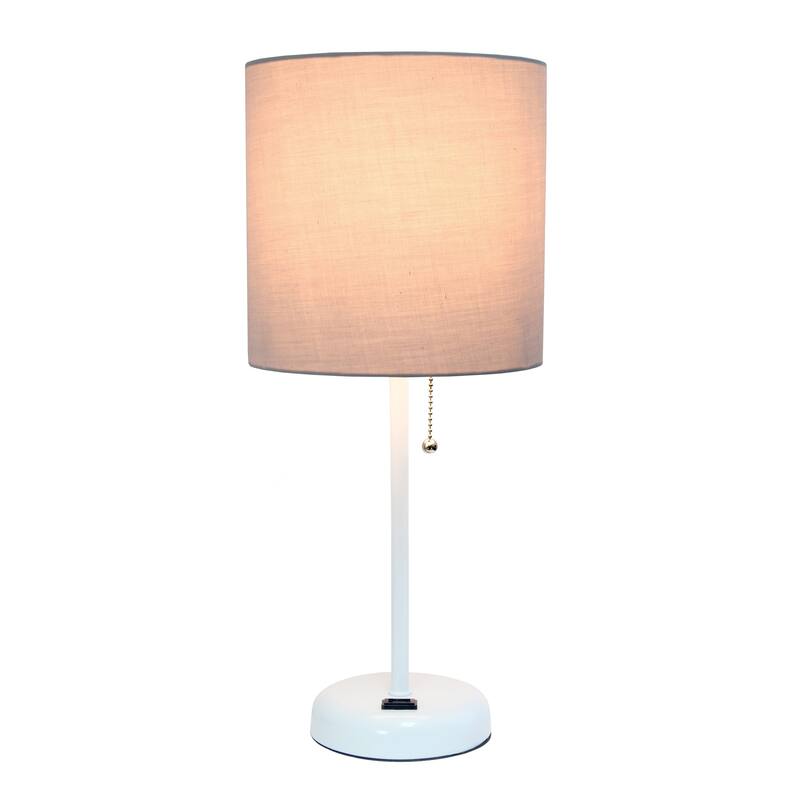 Porch & Den Custer Metal/ Fabric Lamp with Charging Outlet