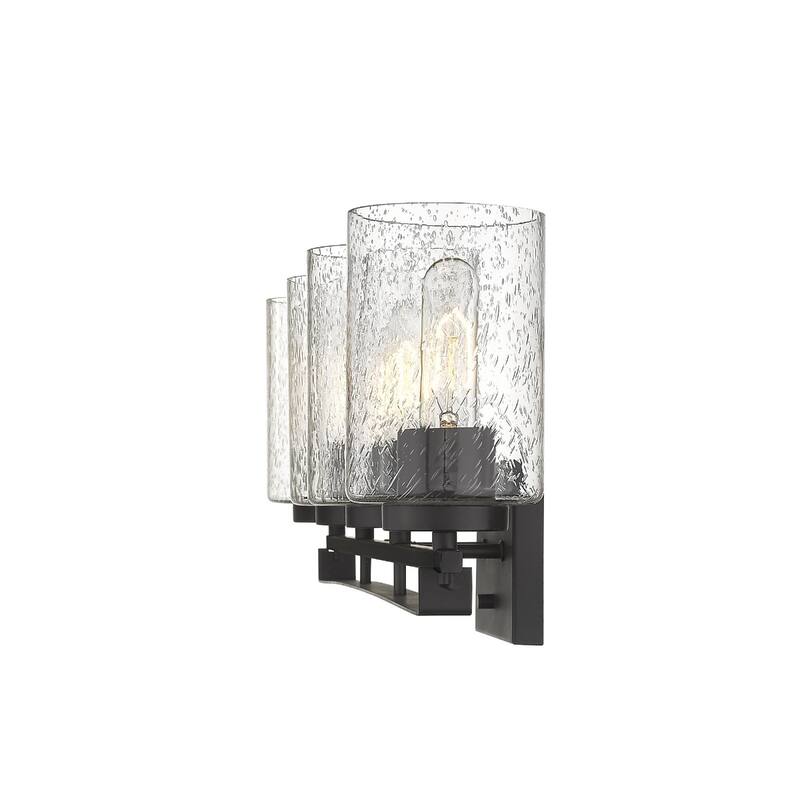Modern Flush Mount Wall Light Fixture with Clear Bubble Glass Shade and LED Compatible for Bedroom