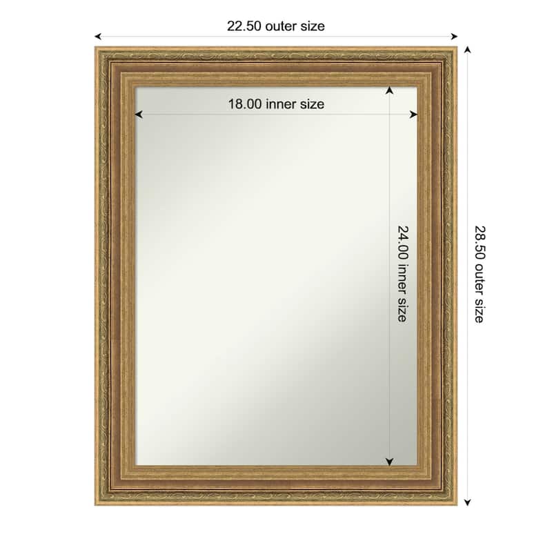 Elliot Gold Non-Beveled Framed Bathroom Vanity Wall Mirror - Elliot Gold - 23 x 29 in