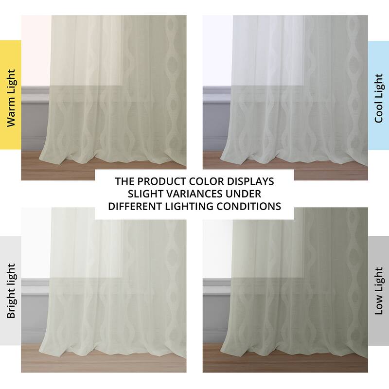 Exclusive Fabrics Vega Patterned Linen Sheer Curtain (1 Panel)