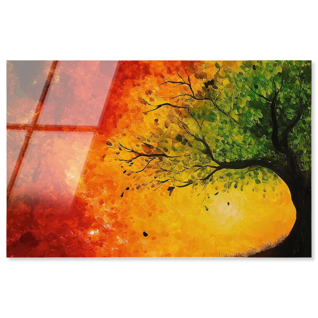 Fire and Ice Tree I Acrylic by Art Remedy, Ready to Hang