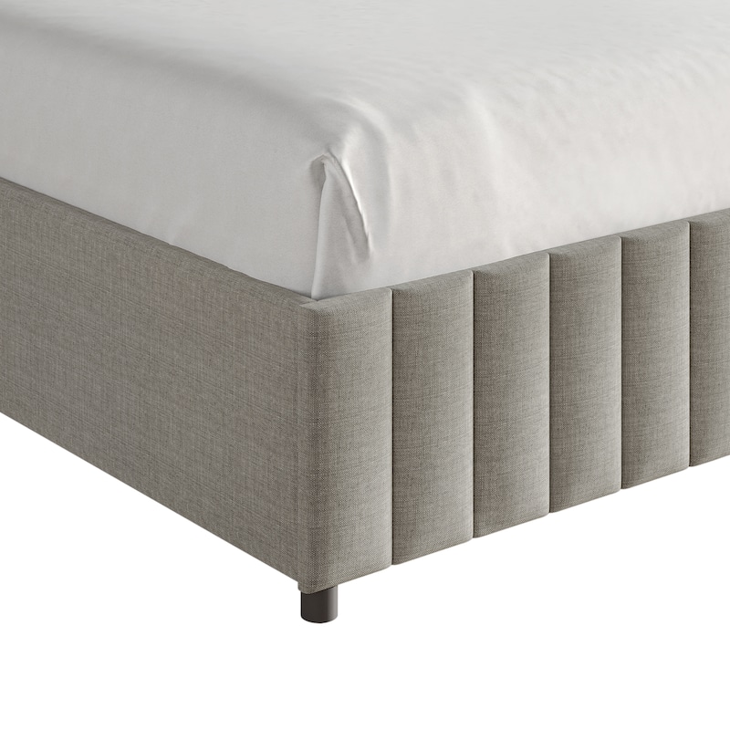 CraftPorch Minimalist Wingback Platform Lift Up Storage Bed