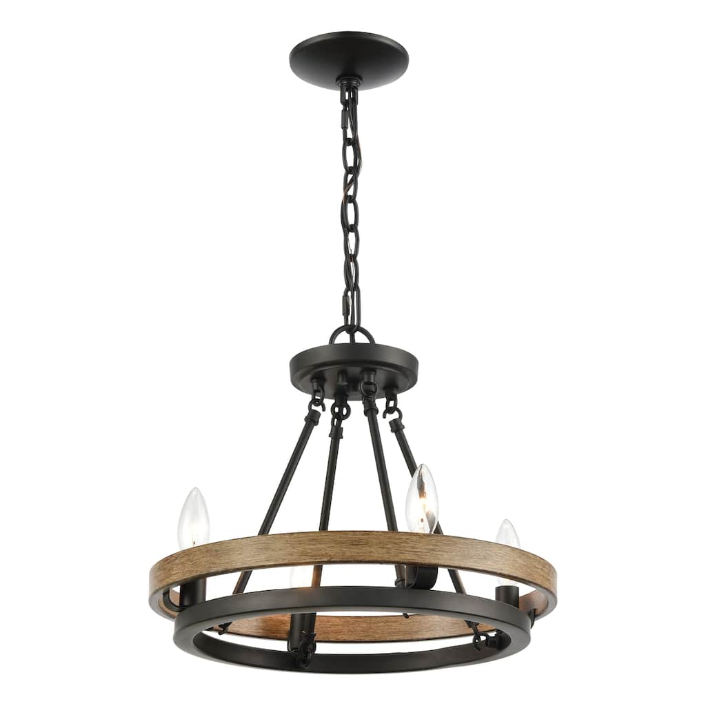 Ramsey 16-inch Wide 4-Light Chandelier in Matte Black - 16in W
