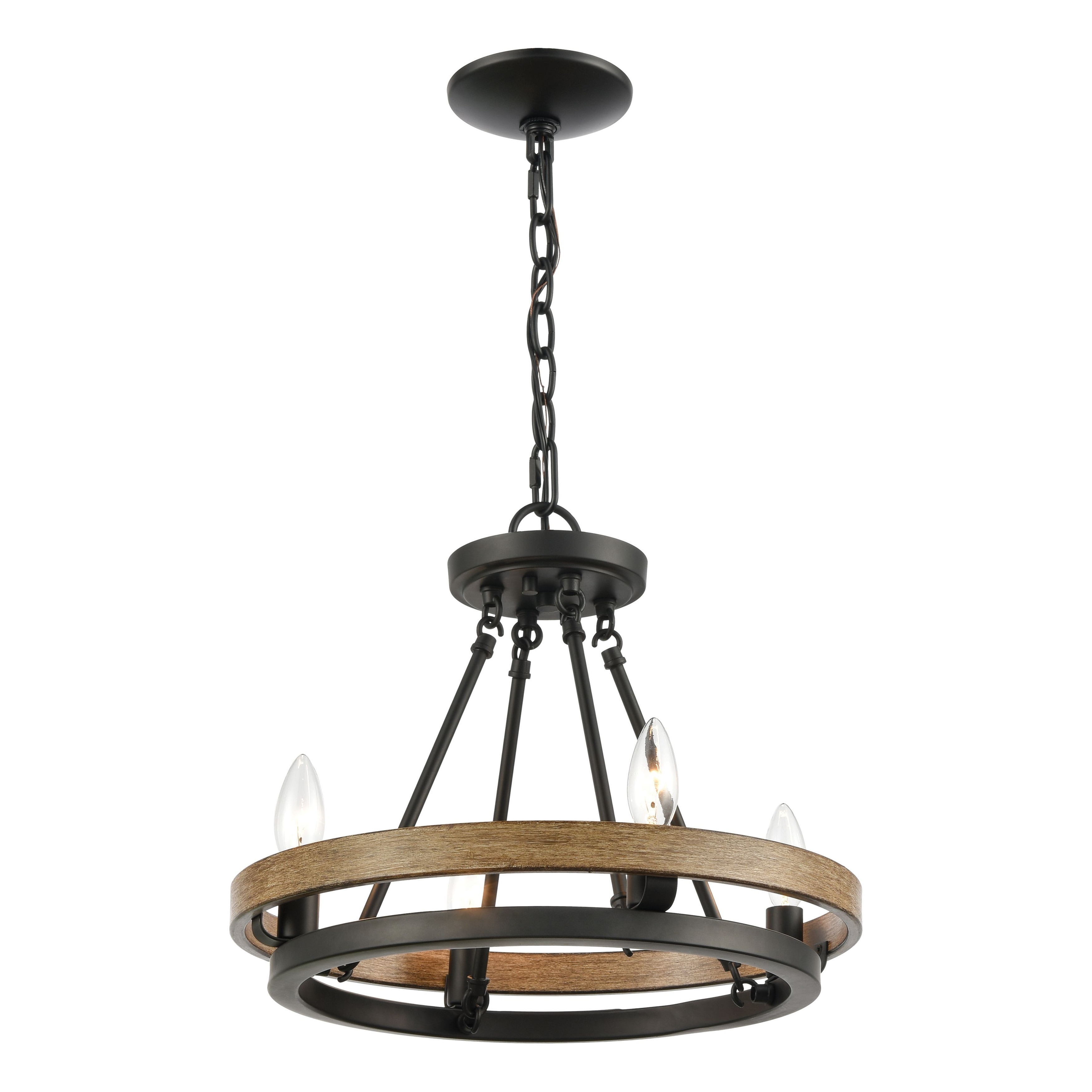 Ramsey 16-inch Wide 4-Light Chandelier in Matte Black - 16in W