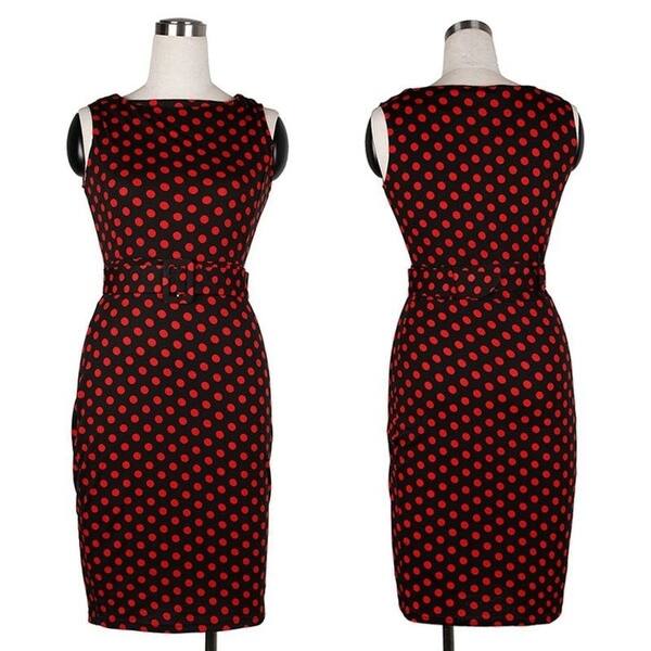 Shop 2017 Women Work Wear Summer Dress Sleeveless Knee Length