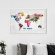 preview thumbnail 20 of 19, Oliver Gal 'Hipster Mapa Mundi' Maps and Flags Framed Wall Art Prints World Maps - White, Pink 54 x 36 - White