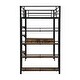 preview thumbnail 8 of 9, 3 in 1 Design Black Metal Twin Size Loft bed with Desk and Shelves