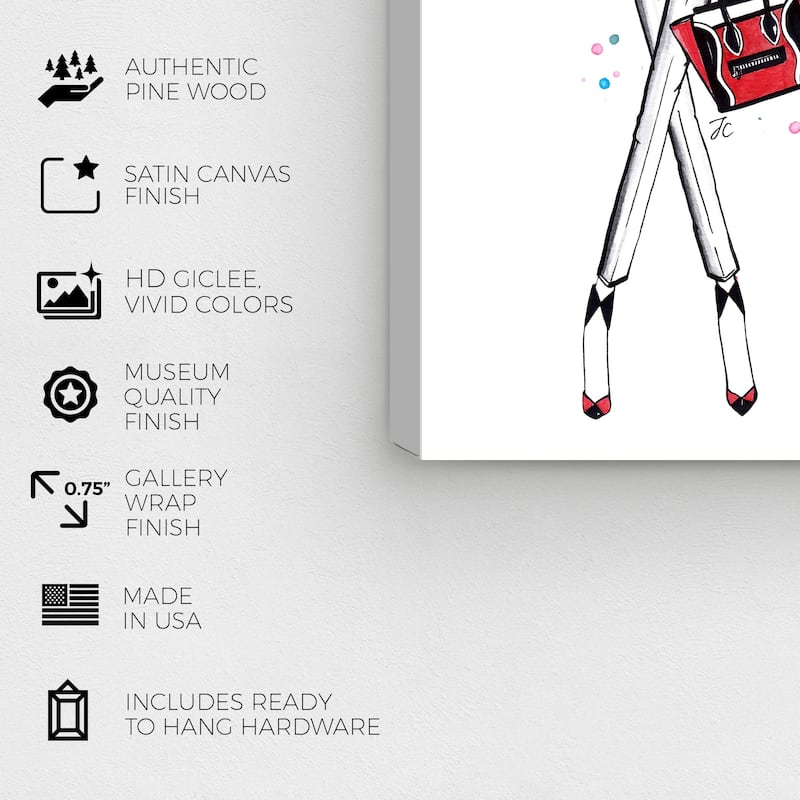 Wynwood Studio Canvas Fashion and Glam Doll Memories - Shopping Spree Black and Glam Wall Art Canvas Print